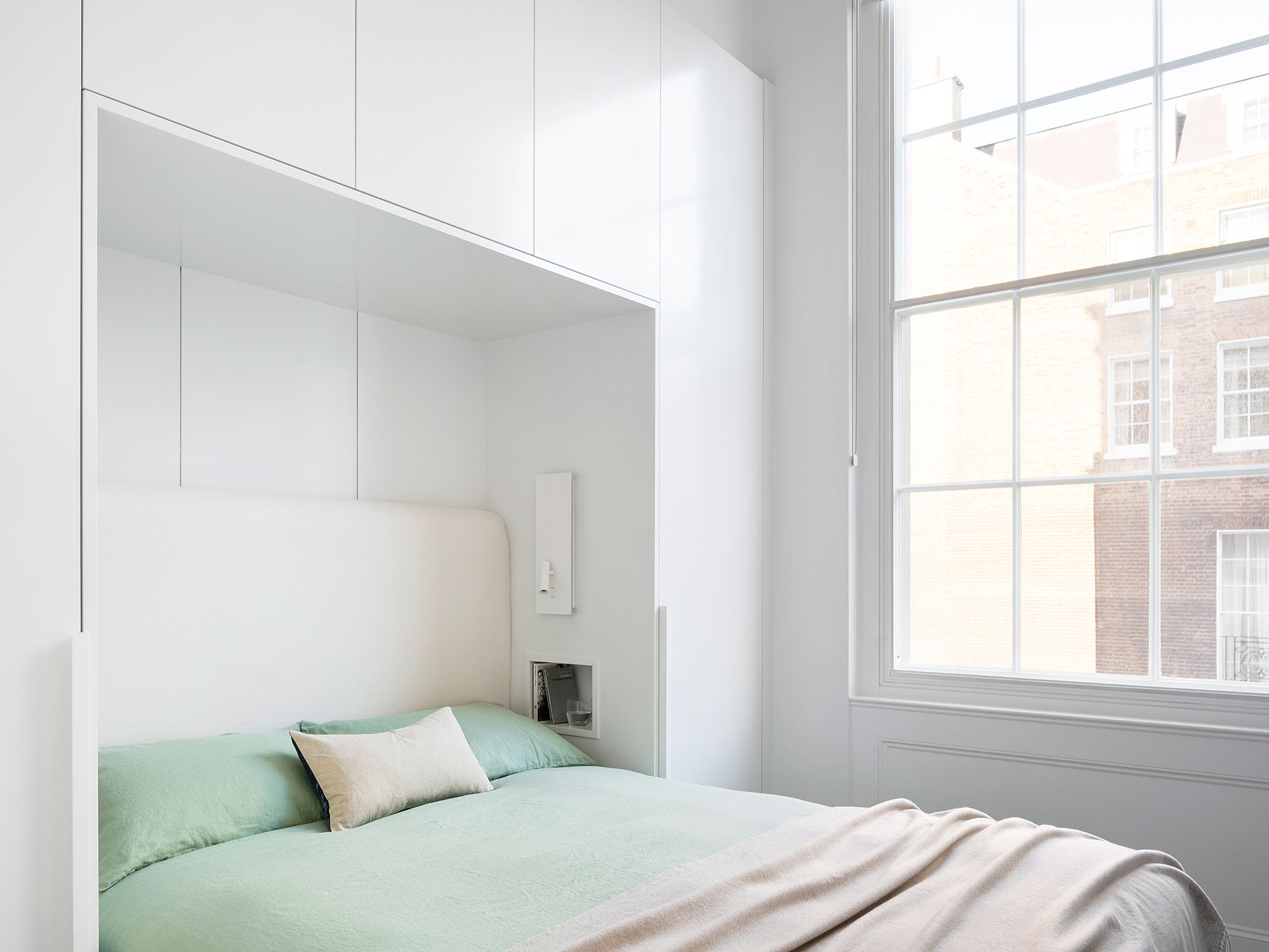 Complimenatry storge design in the guest bedrooms creates consistency in the design scheme