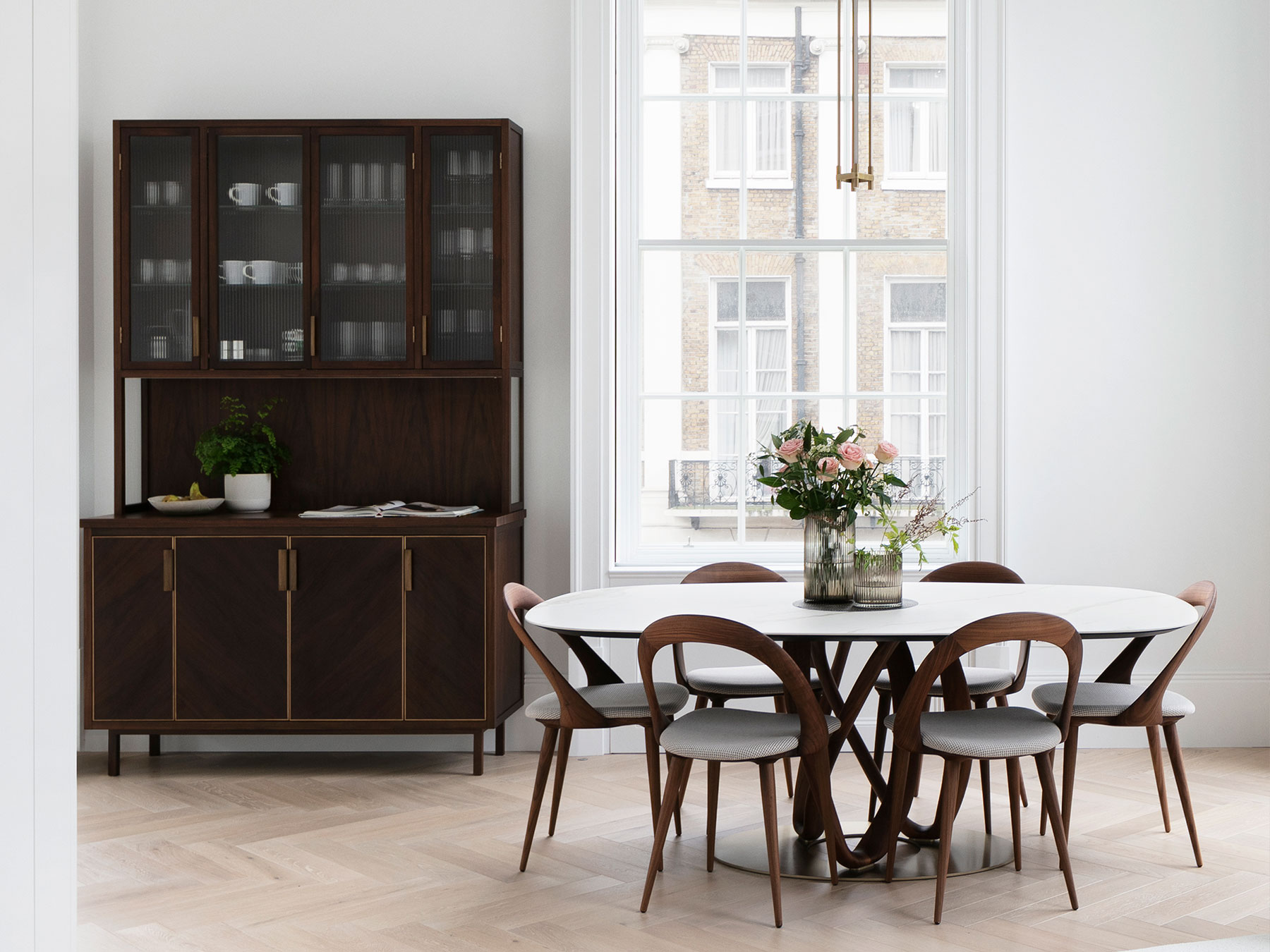 Our bespoke freestanding Walnut dresser to compliment the clients existing dining furniture